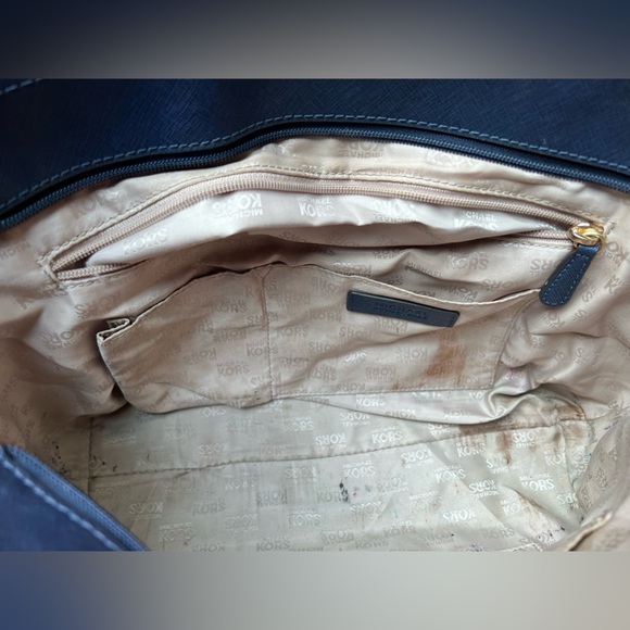Michael Kors Dark Blue Tote with Gold Accents - Picture 7 of 7